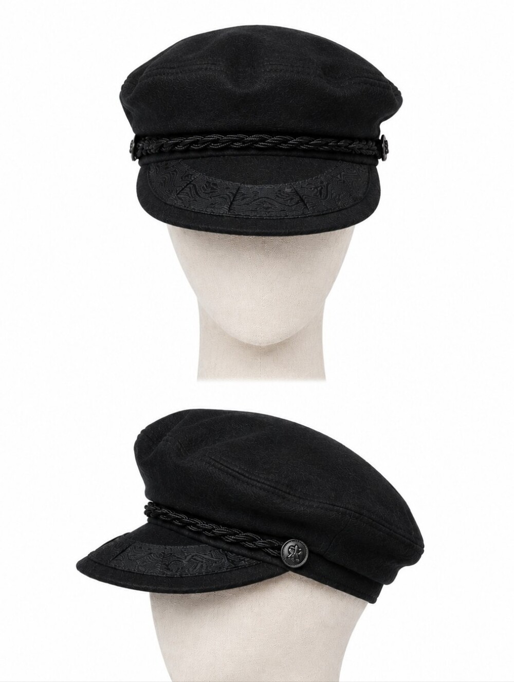 AEGEAN‎ | Greek Fisherman Cap Wool Black Maritime Captain Sailor Hat | 56-7
